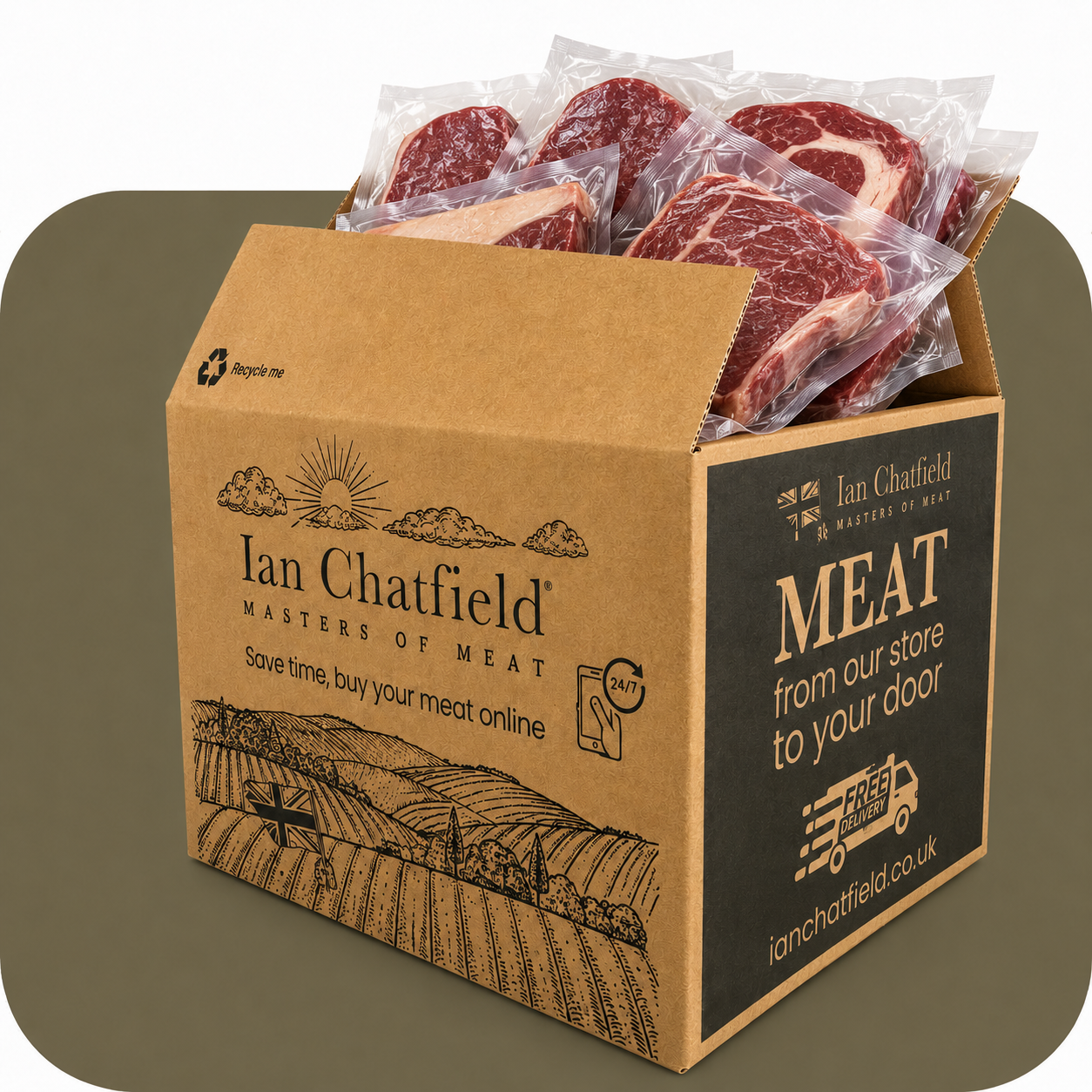 Hand-prepared meat boxes